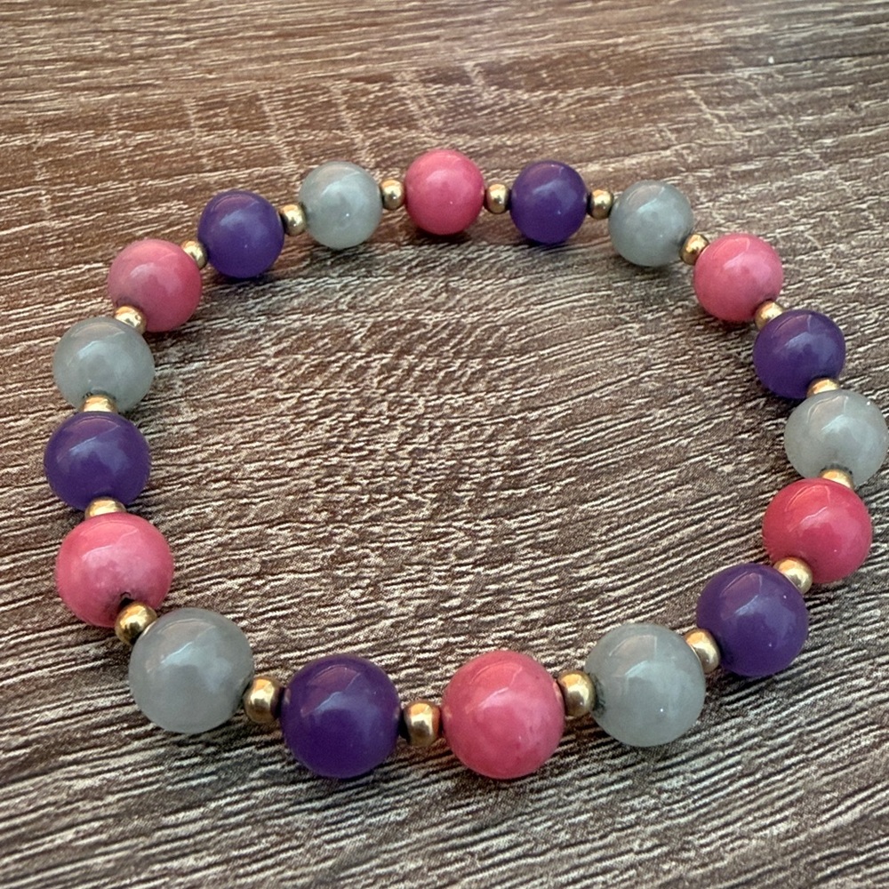 Jade Beaded Bracelet with 14k solid gold beads